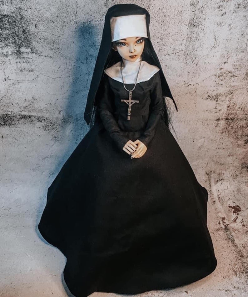 Nun catholic gothic dress BJD 1/3 custom Doll image 1