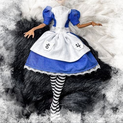 Alice in Wonderland Dress with Headband for Dolls-ALCDOL-M