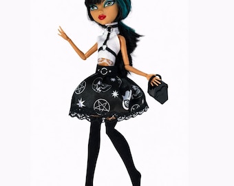 Nu goth witch set clothes doll clothes custom
