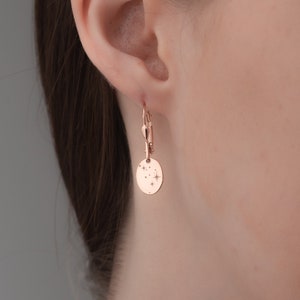 Sterling Silber Sternzeichen Constellation Ohrringe: Gravur himmlischer Schmuck