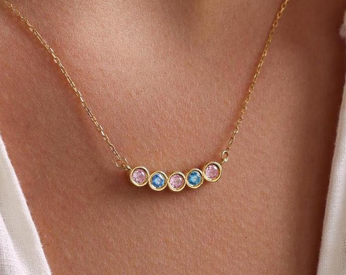 Featured listing image: Gold Plated Personalized Birthstone Necklace – Perfect Christmas, Mother’s Day, and Birthday Gift