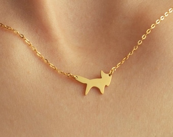 925 Sterling Silver Fox Necklace: Dainty Animal Pendant