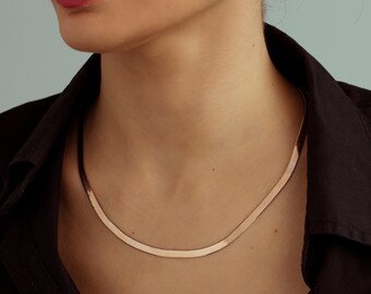 Snake Chain,gold Choker,high Quality Flat Snake Chain,gold