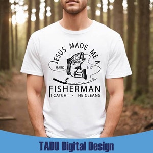 Jesus Made Me a Fisherman Svg Christian Fisher Svg God Fishing Svg Cross Fish Hook Svg Files Svg Png Pdf Jpg Eps