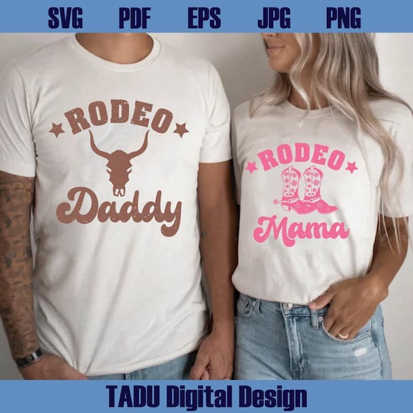 Rodeo Mama Svg Rodeo Daddy Svg Western Matching Svg Western Mama Svg Country Mom Svg Wife Husband Matching Western Svg Files Png Pdf Eps