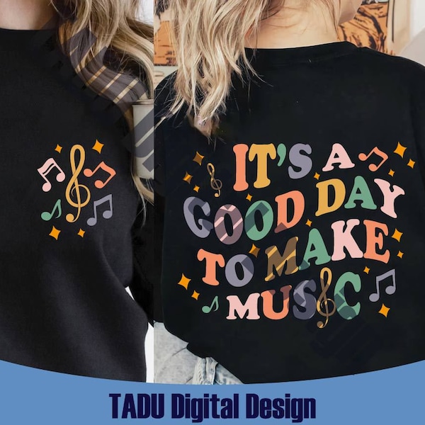 It's A Good Day To Make Music Svg Wavy Retro Groovy Music Lover Svg Music Teacher Svg Musician Svg Files Svg Png Pdf Jpg Eps