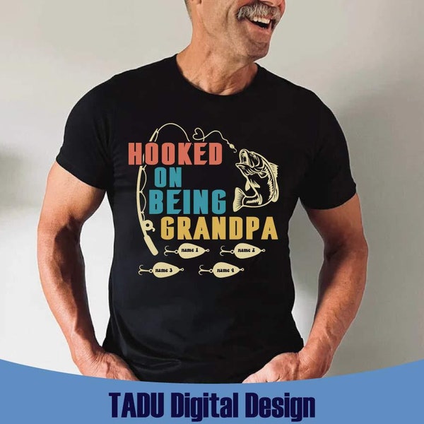 Hooked On Being Grandpa Svg Grandpa Custom Name Svg Reel Cool Grandpa Svg Fishing Grandpa Svg Hooked Grandfather Svg Png Eps Files