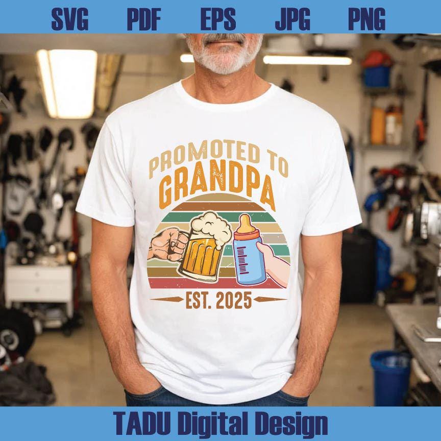 Promoted to Grandpa Svg - Etsy