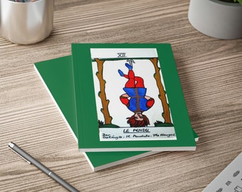 TAROT "The Hanged Man" Esoteric Sign Symbol Tarot de Marseille Secret Society Softcover Notebook, A5