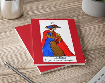 TAROT "STRENGTH" Esoteric Sign Symbol Tarot de Marseille Secret Society Softcover Notebook, A5