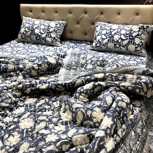 Boho Cotton Duvet Cover with Pillowcases - Cottagecore Comforter Cover - Zipper Closure - Twin/Queen/King Bedspread - Floral Bedroom Decor