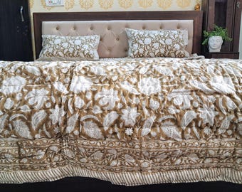 Botanical Floral Cotton Duvet Cover, Twin Queen King Bedding Brown Comforter Cover