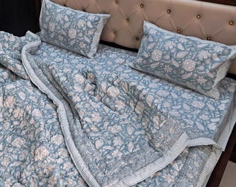 Edredón acolchado 100 % algodón puro, suave y cómodo para cama, sofá o dormitorio (tamaño individual, queen o king), decoración acogedora para el hogar.