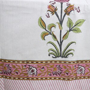 Indian Block Print Bedsheet Floral Print Bed Set Handmade Bedspread Pure Cotton Bed Sheets Luxury Bedding- Twin, Queen, King Size Bedding image 3