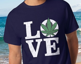 LOVE Weed Tshirt Gildan 5000 Double DTG