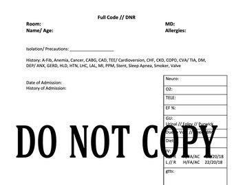 TELE/ PCU Patient Report Sheet