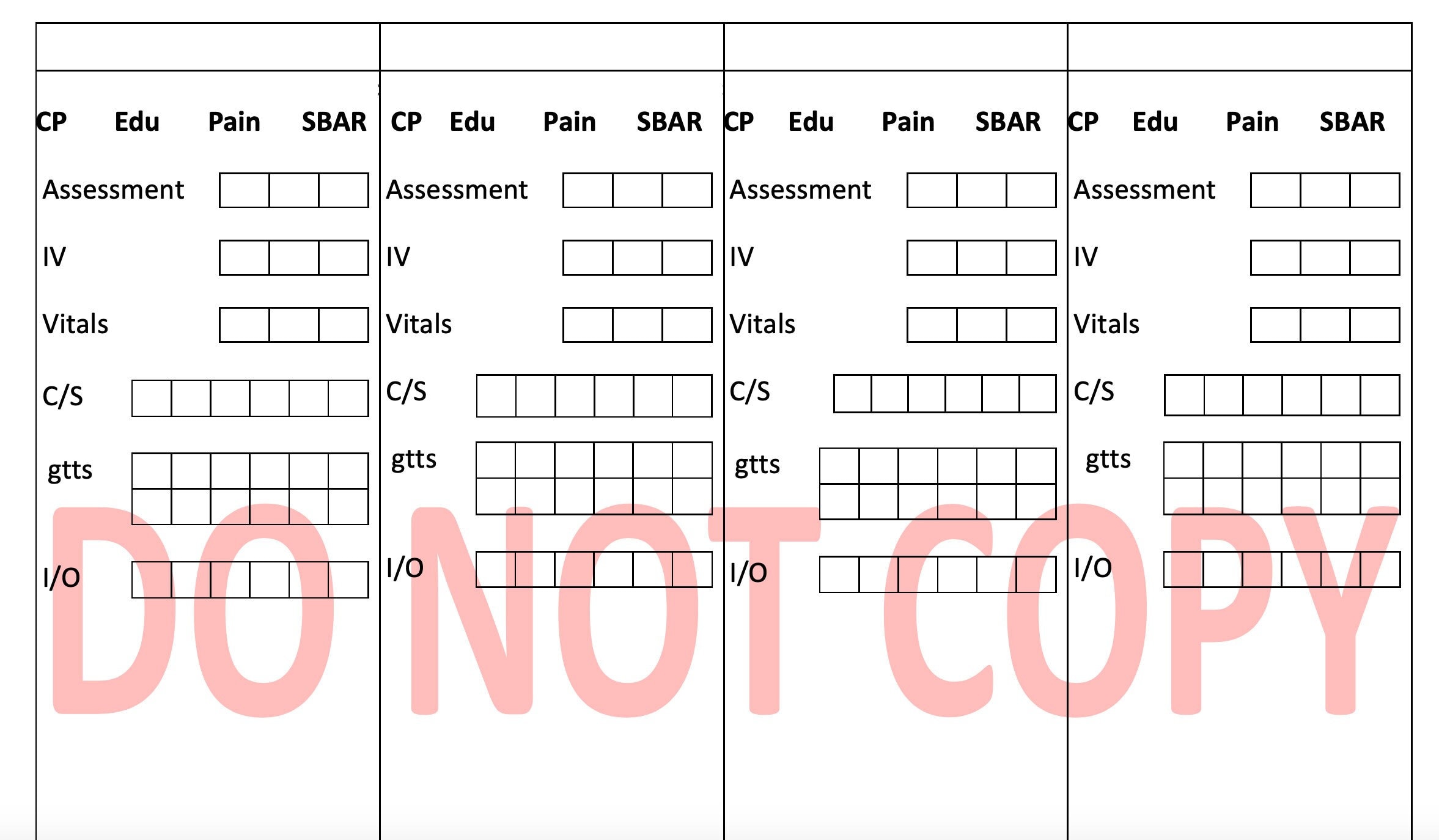 Shift Organizer for Step-down/ ICU Unit