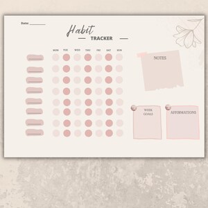 Digital Habit Tracker, Aesthetic Habit Tracker, Productivity Printable Planner, Goodnotes ...
