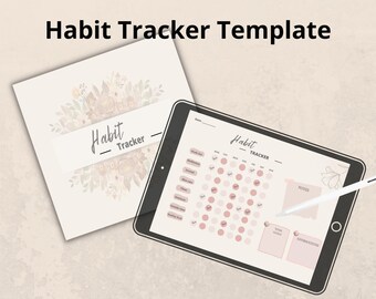Habit Tracker Digital Planner Template Aesthetic Design Instant Download - Etsy