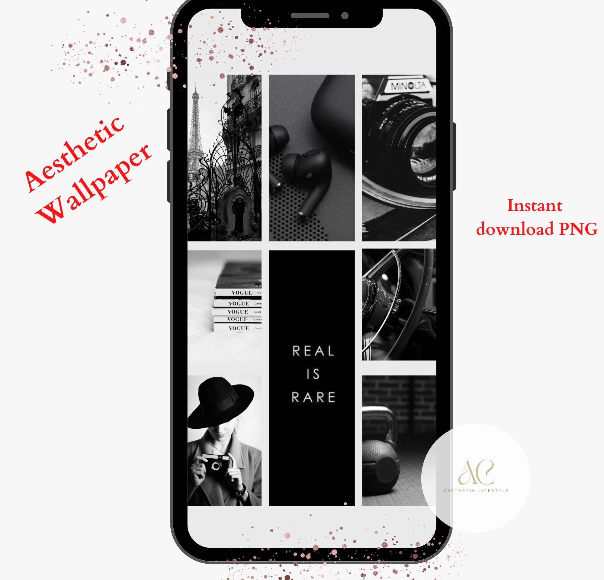 luxury collage  Edgy wallpaper, Black aesthetic wallpaper, Aesthetic  iphone wallpaper