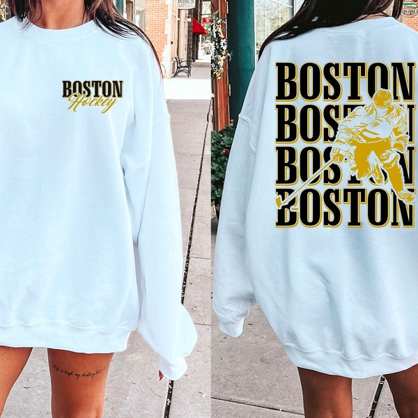 Boston Hockey Sweatshirt, Retro Boston Hockey Shirt, Boston Hockey Fans Shirt, Boston Team Shirt, Hockey Dad And Mom, Game Day Sweatshirt