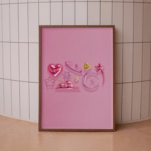 Y2K Wall Decor, Y2K Pink Chrome Print, Retro Y2K Poster, Y2K Digital Download Print, Y2K Poster