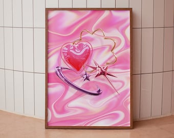 Y2K Wall Decor, Y2K Pink Chrome Print, Retro 2000s Y2K Poster, Retro Digital Download Print, Y2K Poster, Retro Poster, Y2K Aesthetic Decor