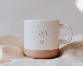 Birthday Gift for Mom Personalized – Engraved Ceramic Mug 12 oz, Gift for Best Friend or Sister, Stoneware-Style Mug Made in Germany