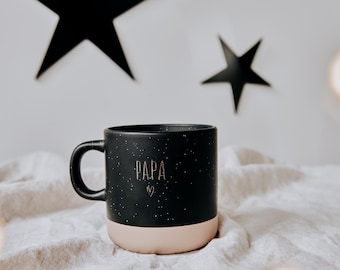 Caneca de cerâmica personalizada para aniversário do papai, com gravação profunda – presente para o Dia dos Pais ou Natal, preta ou branca.