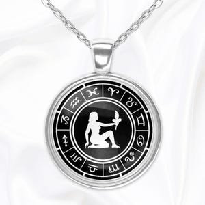 Virgo zodiac sign pendant necklace, astrology necklace, horoscope jewelry