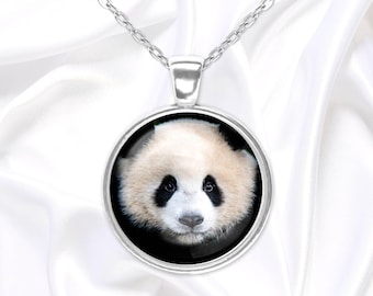 Giant panda pendant necklace, panda bear keychain, gift for animal lovers and kids