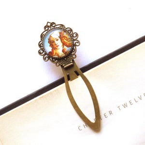 Bookmark with Venus by Botticelli, book clip with famous painting, gift for book and art lovers