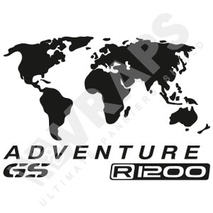 Naklejka mapa świata ADVENTURE R1200GS