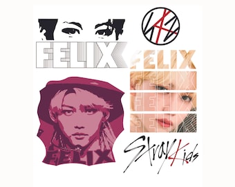 FELIX | STRAY KIDS | Digital download | logo, silhouette, with border | High quality | Png | Printable