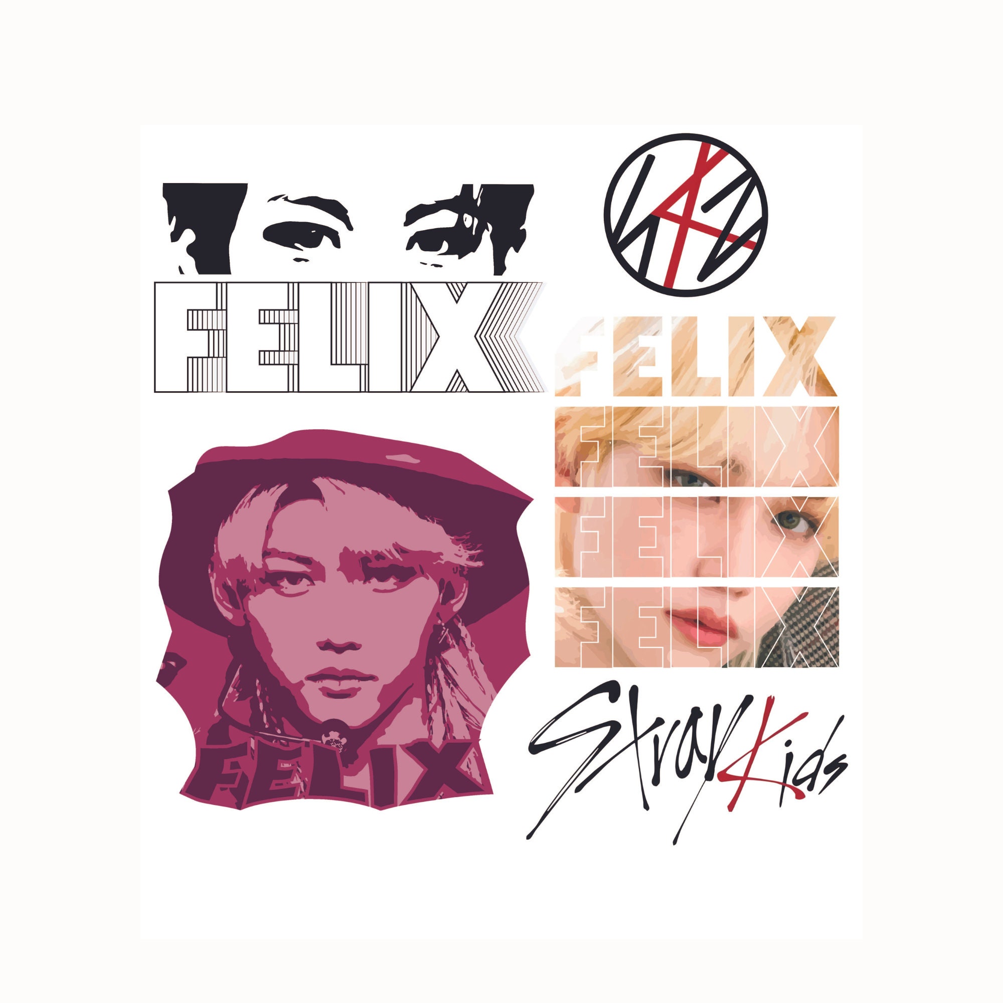 FELIX | STRAY KIDS | Digital Download | Logo, Silhouette, With