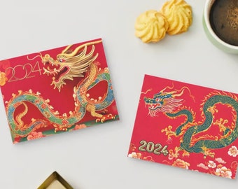 Chinese New Year 2024 Card Set w/Red Envelope