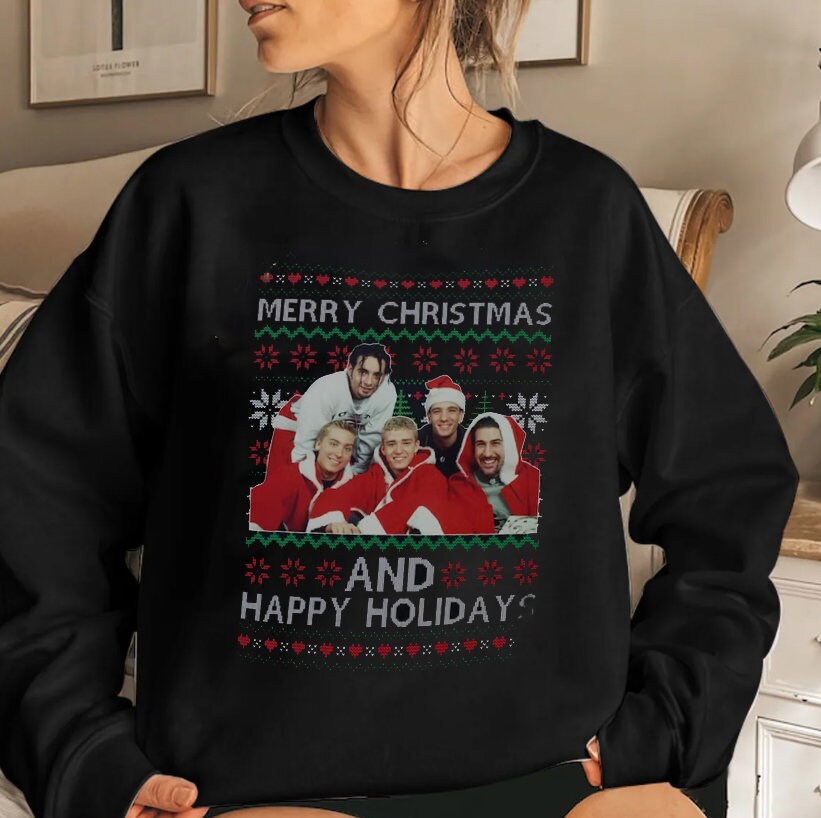 NSYNC Christmas Shirt, NSYNC Christmas Sweatshirt, Merry Christmas Happy Holidays Shirt, Holiday