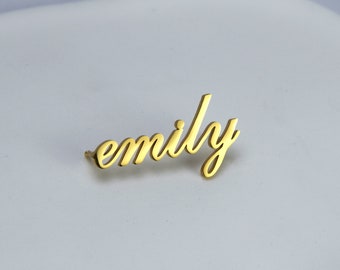 Benutzerdefinierte Name Brosche in Gold / Silber / Rose Gold Personalisierte Brosche Luxus personalisierte Revers Name Pin, Frauen Accessoires, das beste Geschenk für Sie