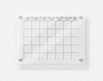 Acrylic Wall Calendar | Personalized Family Planner | Monthly Weekly Calendar | Acrylic Dry Erase Board | Large 2024 Glass Command Center