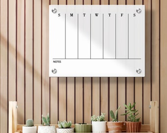 Calendrier hebdomadaire acrylique personnalisé/calendrier acrylique personnalisé/calendrier acrylique personnalisé/calendrier mensuel effaçable à sec/décoration de la maison
