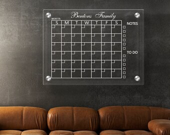 Personalisierter Zeitplan aus Acryl/Trocken abwischbarer Monatskalender/Individueller Acrylkalender/Heimdekoration/Home Command Center