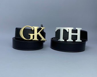 Gürtelschnalle mit individuellem Namen und abgekürztem Buchstaben/Gürtelschnalle mit personalisiertem Text, Unisex/Unisex-Gürtelzubehör