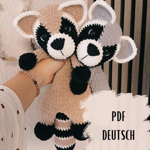PDF Crochet Pattern Raccoon "Rocco" / PDF / German