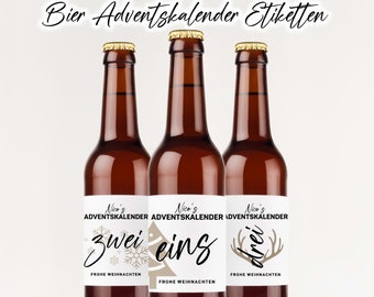 Bier Adventskalender Etiketten | Personalisiertes Bieretikett I Weihnachten | Advent | Geschenk I Papa | Mann | Freund | advent calendar