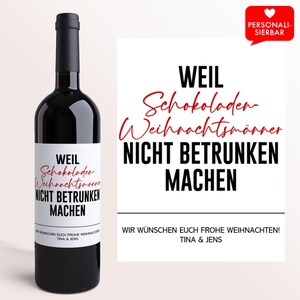 Weihnachtsgeschenk Weinetikett Schoko-Weihnachtsmann betrunken || Personalisiertes Wein Etikett | Weihnachten Geschenk christmas gifts