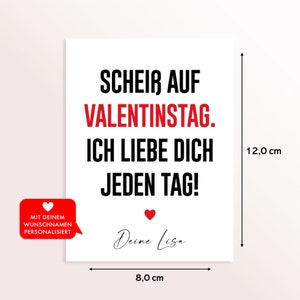 Valentinstagsgeschenk Scheiß auf Valentinstag Personalisiertes Wein Flaschen Etikett Geschenk Freund Mann Männer ihn Freundin Frau Bild 2