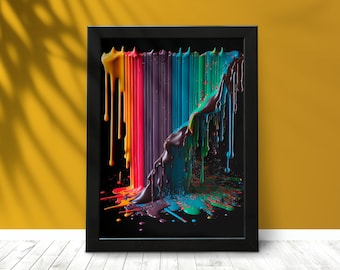 Rainbow Symphony - Melted Crayons Art Print