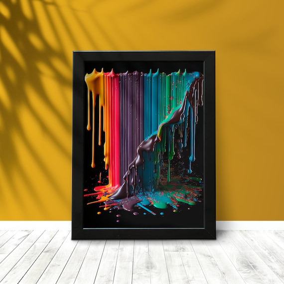 Rainbow Symphony   Melted Crayons Art Print