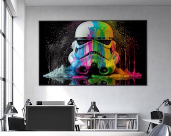 Rainbow Stormtrooper hjälmkonst: Modern Star Wars-tryck (digital nedladdning)