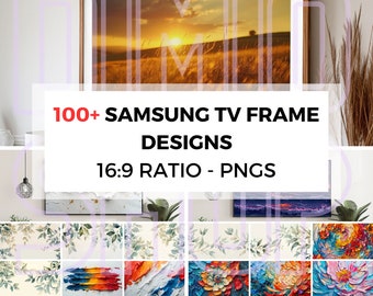 100+ Samsung Frame TV-bilder: Neutral abstrakt PNG-paket (digital nedladdning)